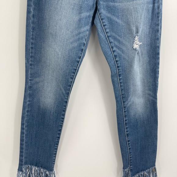Blanknyc The Reade Skinny Classique Jeans rayed Blue Distress Fringe Hem Size 28 - Picture 6 of 10